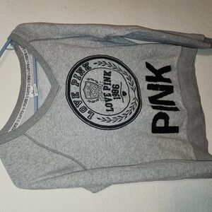 PINK Victoria's Secret Gray Crew Neck Sweater